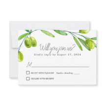 Olijftak Script Klassieke Antwoordkaart