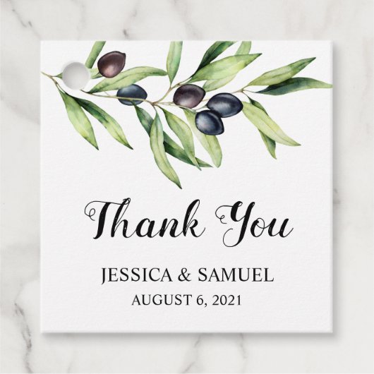 Olijftak Trouw Dank Je Bedankjes Labels (Voorkant)