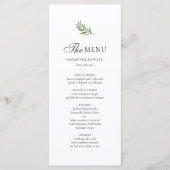 Olijftak Trouw Menu Kaart | Minimaal Elegant (Voorkant)