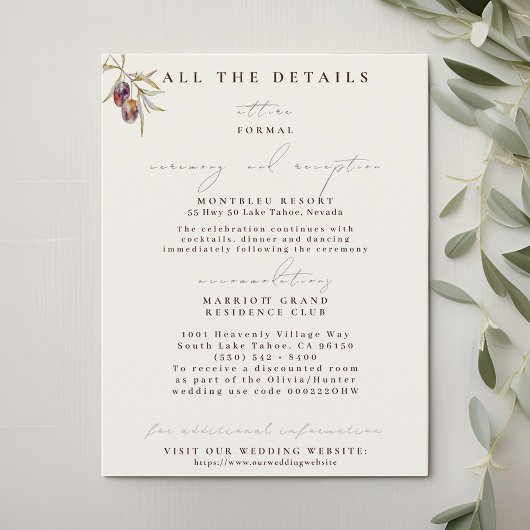 Olijftak Trouwkaart Details Enclosure Kaarten