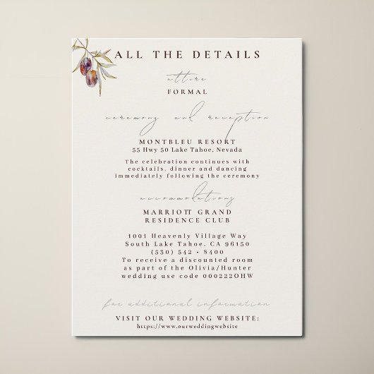 Olijftak Trouwkaart Details Enclosure Kaarten