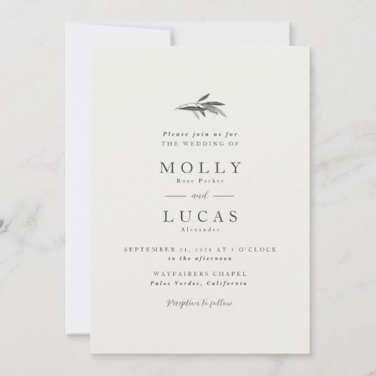 Olijftak Uitnodiging (Voorkant)