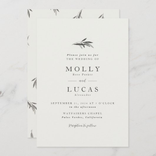 Olijftak Uitnodiging (Voorkant / Achterkant)