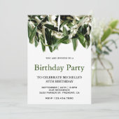 Olijftak verlaat botanisch verjaardagsfeestje kaart (Staand voorkant)