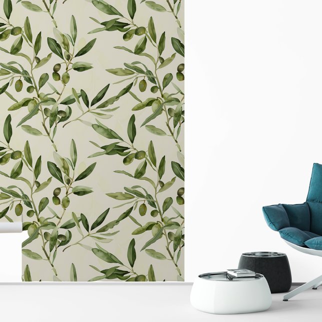 Olijftak verlaat mediterraan behang (Creator heeft geüpload)