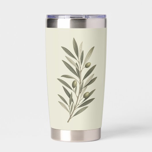Olijftak Vintage Groen Geïsoleerde Drinkbeker (Voorkant)