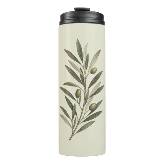 Olijftak Vintage Groen Thermosbeker (Voorkant)