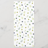 Olijftak waterverf bruiloft menu (Achterkant)