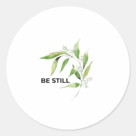 Olijftak 'Wees Stil' Inspirerend Christelijk Ronde Sticker