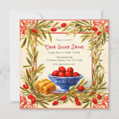 Olijftakken & Baklava: Een Grieks Pasen Feest Kaart (Voorkant)