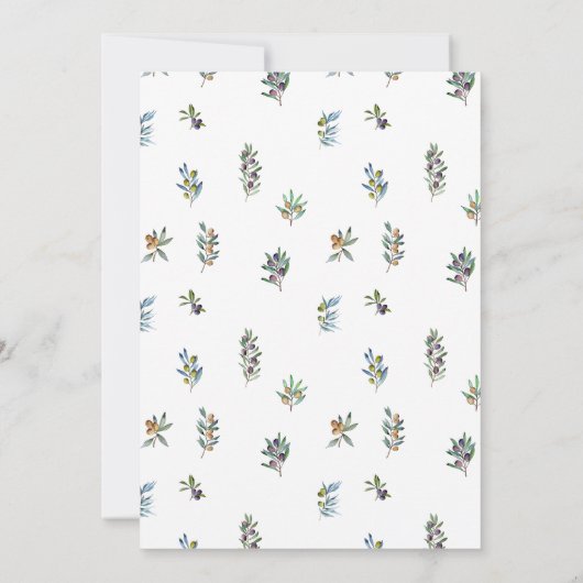 Olijftakken boho krans trouwtafel nummers kaart (Achterkant)