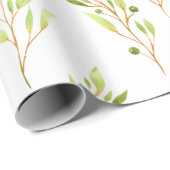 Olijftakken Botanische Natuur groen Cadeaupapier (Rol Hoek)