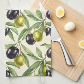 Olijftakken en olijven van Natasha Us Theedoek (Quarter Fold)