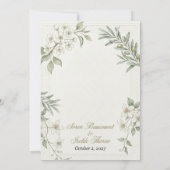 Olijftakken, Witte Bloesems, Geweven Rand Frame Kaart (Achterkant)