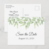 Olijftakken. Zomer bruiloft Save the Date Briefkaart (Voorkant / Achterkant)
