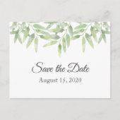 Olijftakken. Zomer bruiloft Save the Date Briefkaart (Voorkant)
