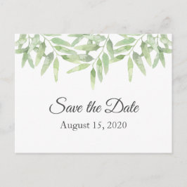 Olijftakken. Zomer bruiloft Save the Date Briefkaart