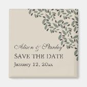 Olijftakkrans bruiloft Save the Date Magneet (Voorkant)