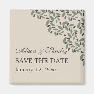 Olijftakkrans bruiloft Save the Date Magneet