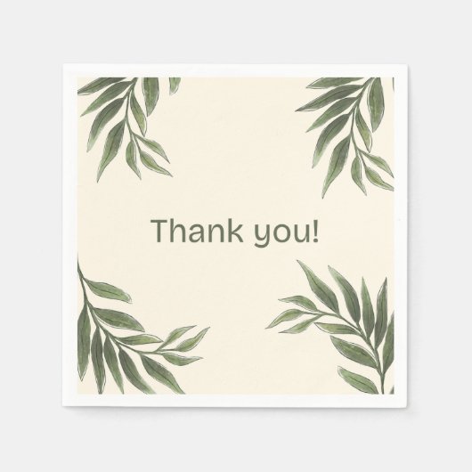 Olijfthema bruiloft servetten (Voorkant)