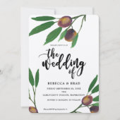 olijftuscan laurel moderne huwelijksuitnodiging kaart (Voorkant)