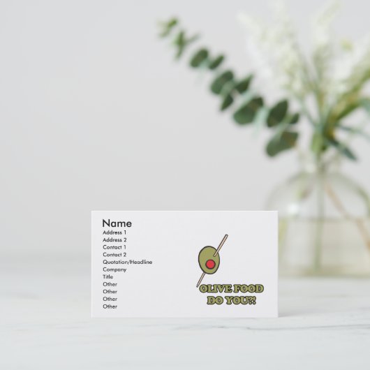 olijfvoer visitekaartje (Staand voorkant)