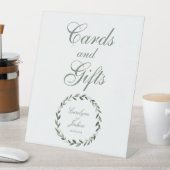 Olijfwistkaarten en -cadeautjes reclamebord met voetstuk (Insitu)