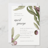 OLIJVE WATERVERF FOLIAGE BABY SHOWER INVITE BEDANKKAART (Voorkant)