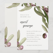 OLIJVE WATERVERF FOLIAGE BABY SHOWER INVITE BEDANKKAART (Voorkant / Achterkant)