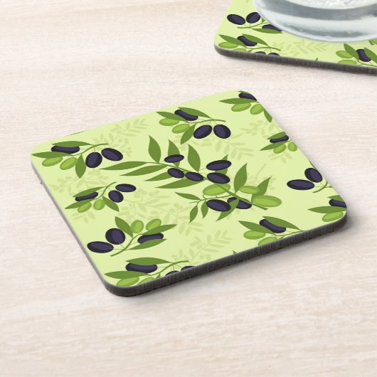 Olijven Afdrukken Kunststof Onderzetter Set (Linkerzijde)