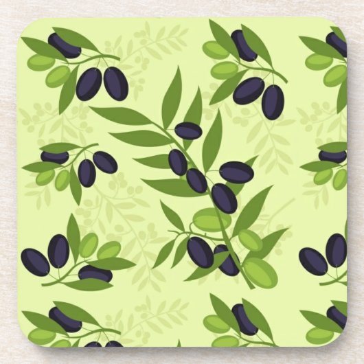 Olijven Afdrukken Kunststof Onderzetter Set (Voorkant)