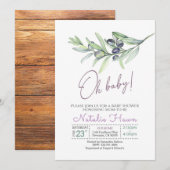 Olijven baby shower kaart (Voorkant / Achterkant)
