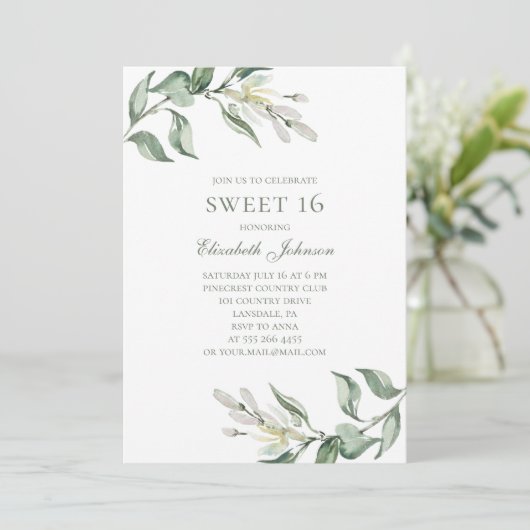 Olijven. Bloemen 16. Zomer 16e verjaardag Kaart (Staand voorkant)