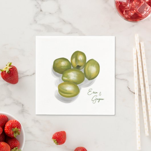 olijven bruiloft servet (Insitu)