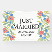 Olijven en Bloemen Net Getrouwd Auto Banner (Horizontaal)