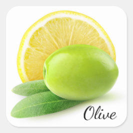 Olijven en citroen vierkante sticker