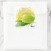 Olijven en citroen vierkante sticker (Tas)