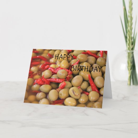 Olijven en kinderen Happy Birthday Card Kaart (Voorkant)