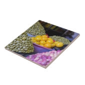 Olijven en Lemon op de markt Tegeltje (Zijkant)