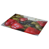Olijven en paprika's snijplank (Hoek)