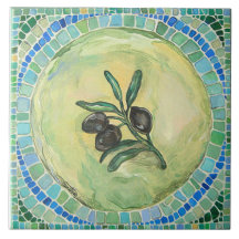 "Olijven", groot (6 x 6 inch) keramisch tegel