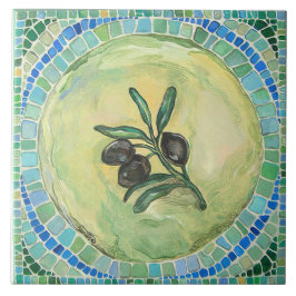 "Olijven", groot (6 x 6 inch) keramisch tegel Tegeltje
