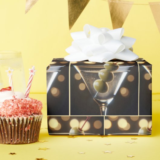 Olijven in een Martini Drink Cadeaupapier (Verjaardagsfeest)