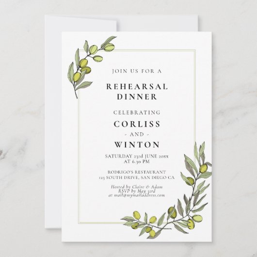 Olijven lijst repetitie kaart (Voorkant)