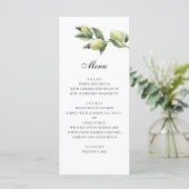 Olijven menu. Italiaanse bruiloft. Groen diner men Menu (Staand voorkant)