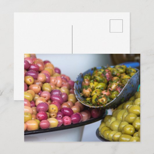 Olijven op de markt briefkaart (Voorkant / Achterkant)