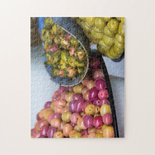 Olijven op de markt legpuzzel (Verticaal)