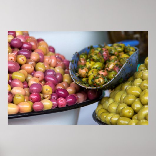 Olijven op de markt poster (Voorkant)