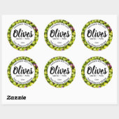 Olijven Ronde Sticker (Vel)