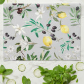 Olijven, Toscane, bloemen, Middellandse Zee,citroe Theedoek (Gevouwen)